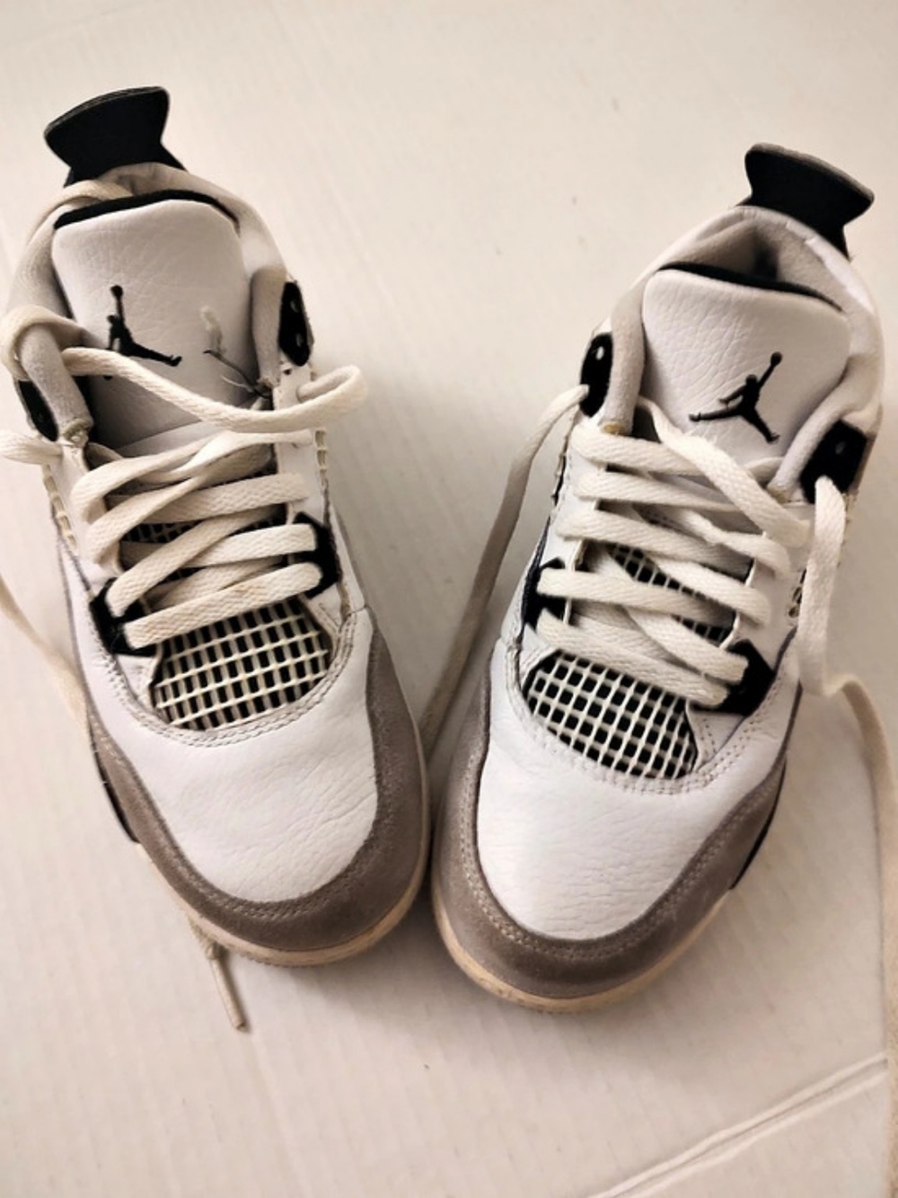 Jordan Air Jordan 4 Retro Sneakers White & Black Boys US 3.5
